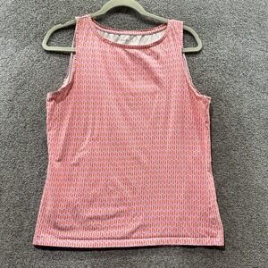 Talbots Tank Top Women Pineapple Print Casual Summer Cruise Tropical Cotton Blen